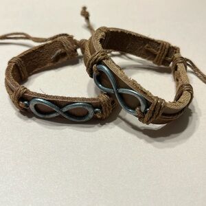 NWT- Handmade Leather Infinity Bracelets